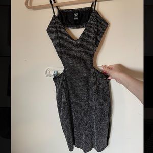 Windsor Sparkle Dress with cut out sides and slit- Size S